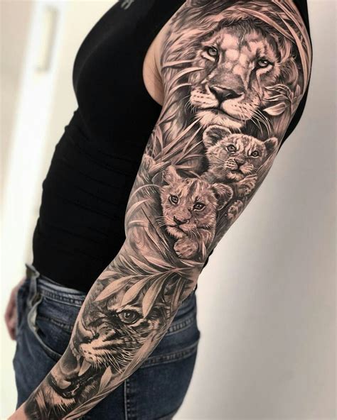 animal sleeve tattoo|animal forearm tattoos for men.